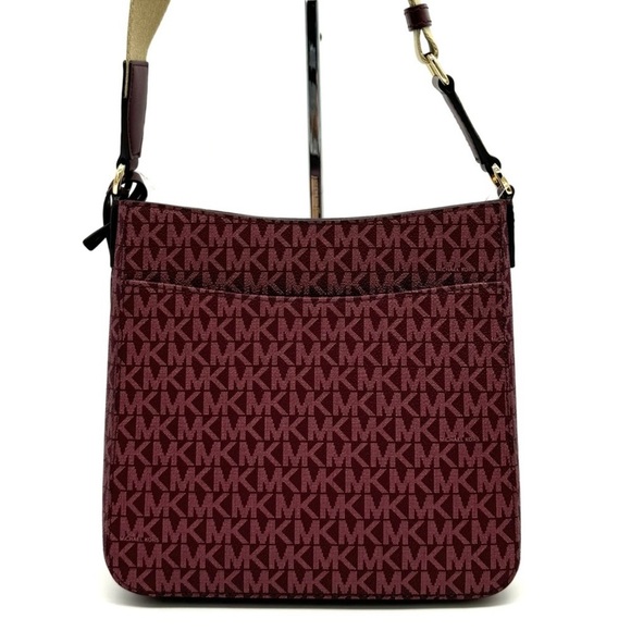 Michael Kors Jet Set Travel Small Signature Logo Messenger Bag Ox Blood Multi - Picture 6 of 9